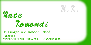 mate komondi business card