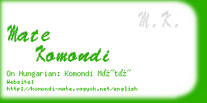 mate komondi business card